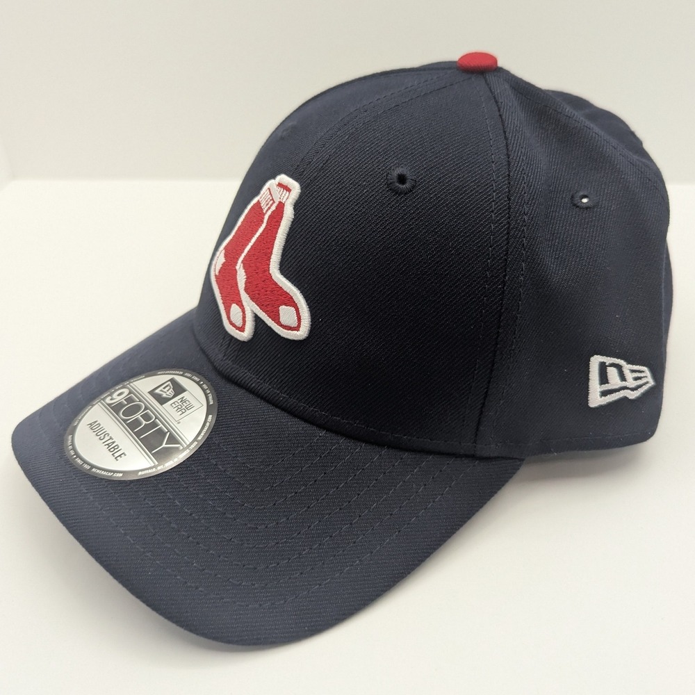 New Era 9FORTY Boston Red Sox Hat Navy MLB Adjustable Hook Loop Baseball Cap - Picture 3 of 11